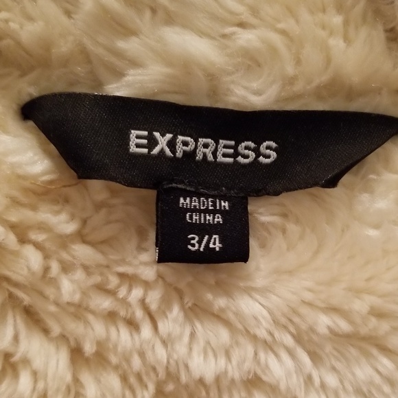 Express Short Shearling Coat Jacket - Picture 8 of 10